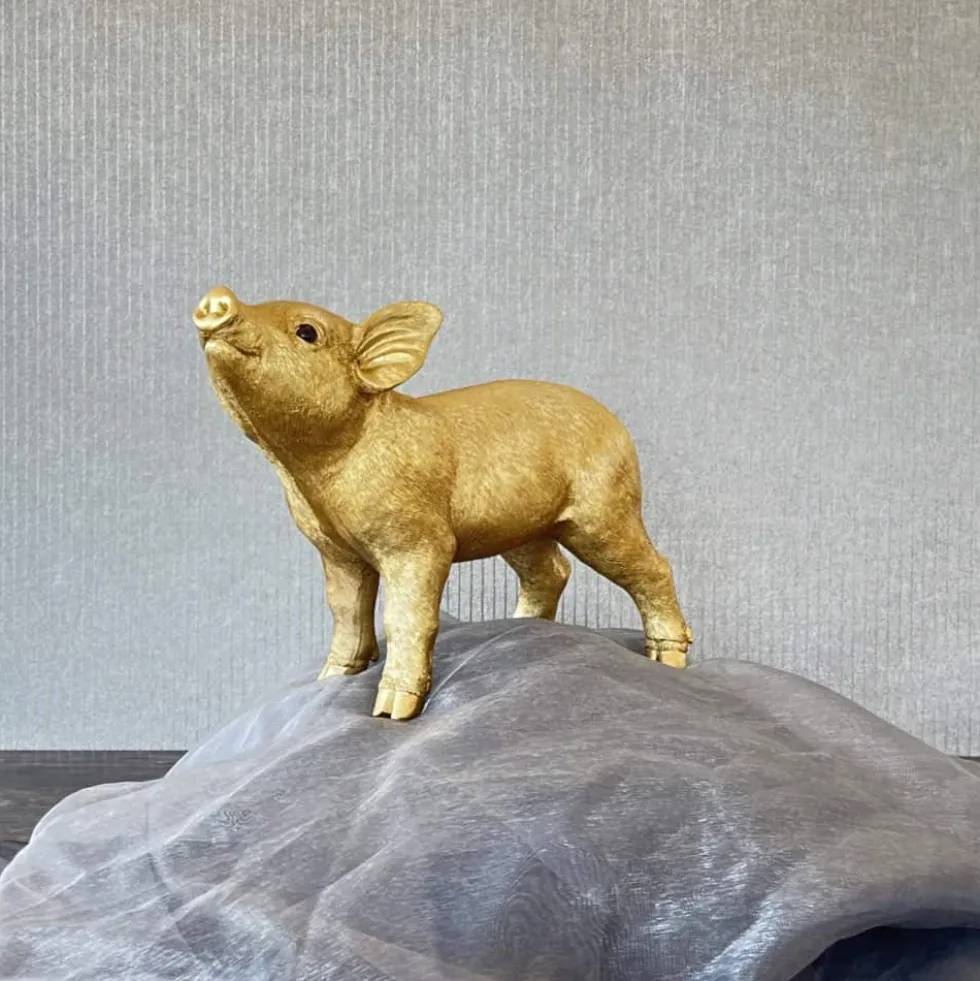 Deko Figur Schwein gold Werner Voß Höhe 25 cm
