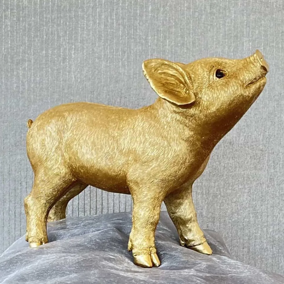 Deko Figur Schwein gold Werner Voß Höhe 25 cm