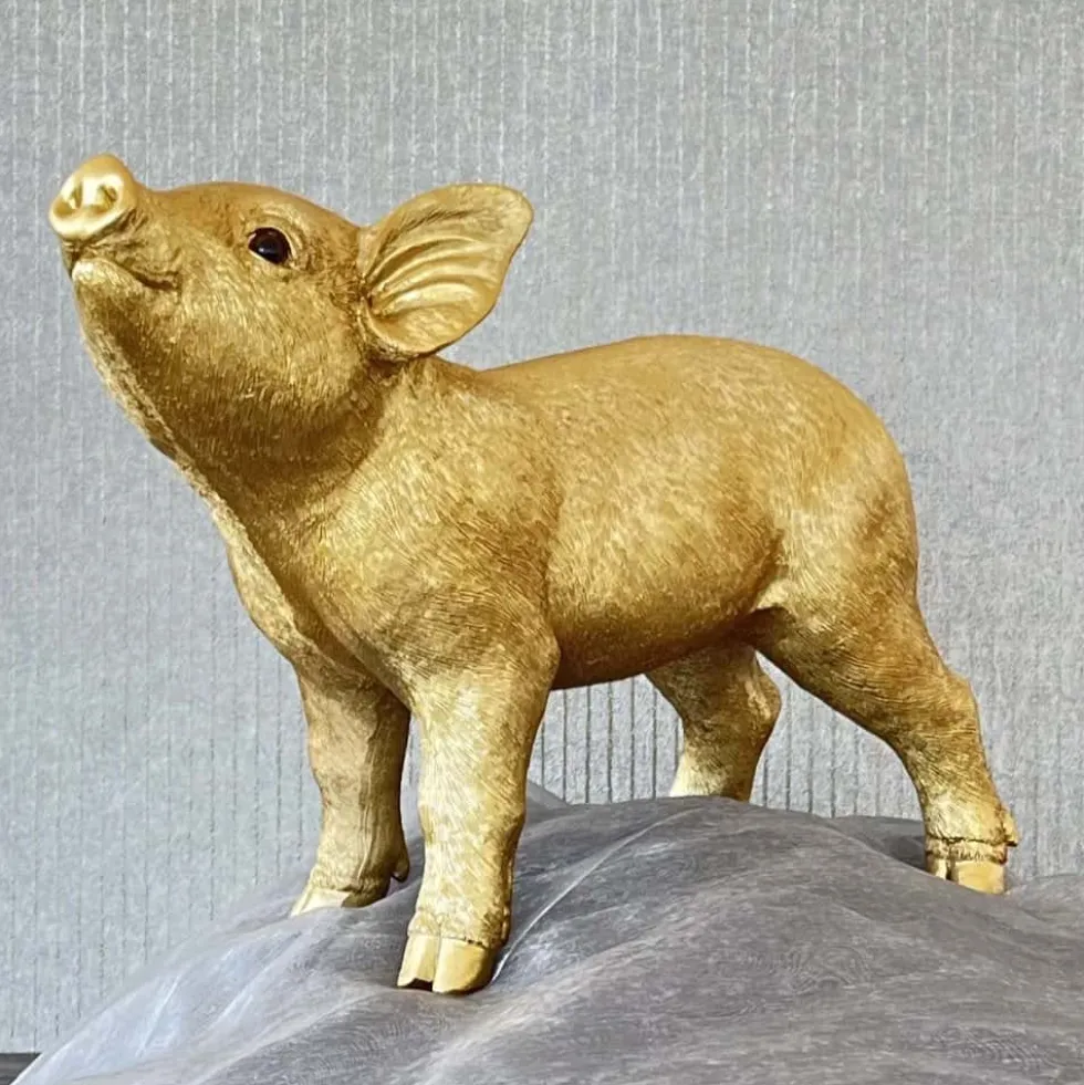 Deko Figur Schwein gold Werner Voß Höhe 25 cm