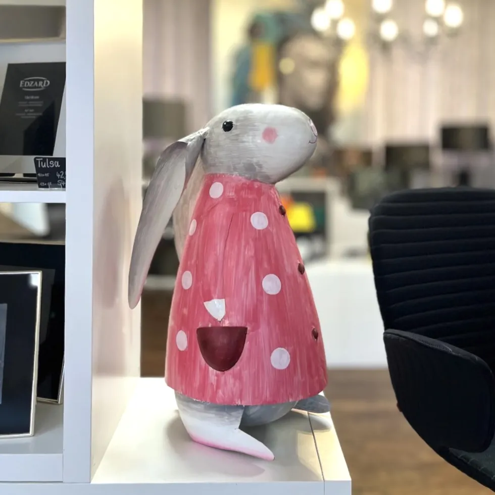 Deko Hase Betty pink Pape Kunstgewerbe Höhe 53 cm