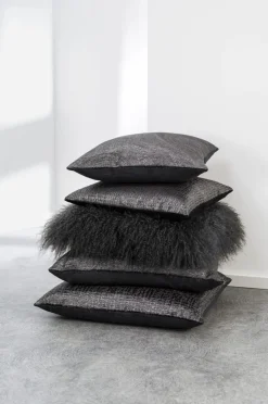 Dekokissen Magma CASHMERE anthrazit 40×40 cm Echtfell