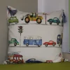Dekokissen MY WORLD ON THE ROAD paintbox mit Keder