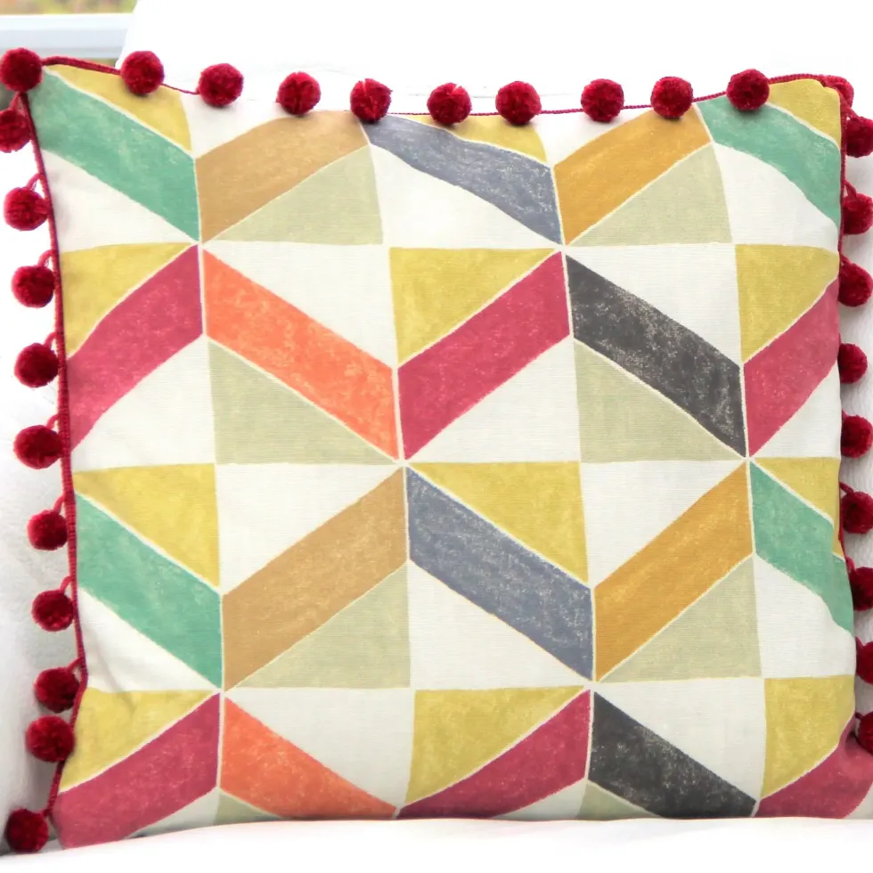 Dekokissen WORDSWORTH HOLBECK mit Pompoms 40×40 cm