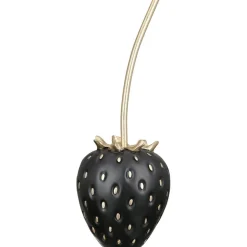Deko-Objekt Erdbeere schwarz gold Frutilla Casablanca 15 x 35 cm