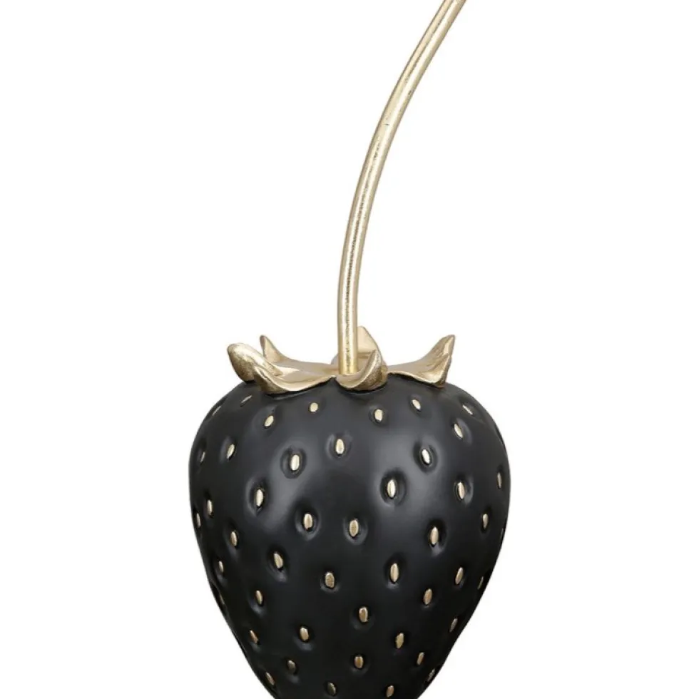 Deko-Objekt Erdbeere schwarz gold Frutilla Casablanca 15 x 35 cm