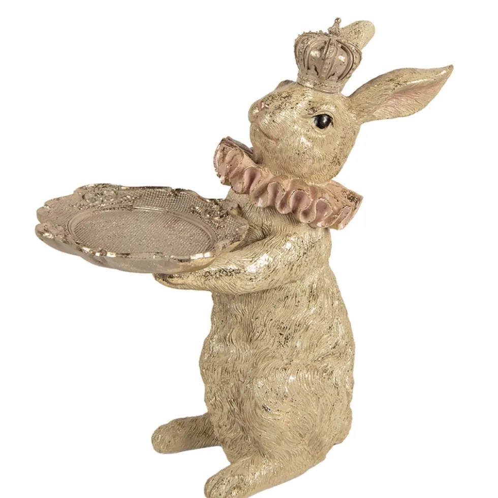 Deko Osterhase Clayre & Eef Prinzessin LILLY mit Schale Höhe 33 cm