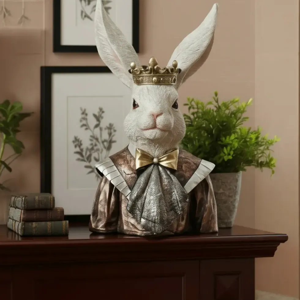 Deko Osterhase Hasenbüste FRANZ mit Krone Clayre und Eef Höhe 40 cm