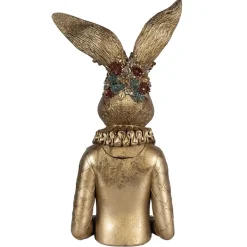 Deko Osterhase Hasenbüste gold mit Blumen Clayre & Eef Höhe 49 cm