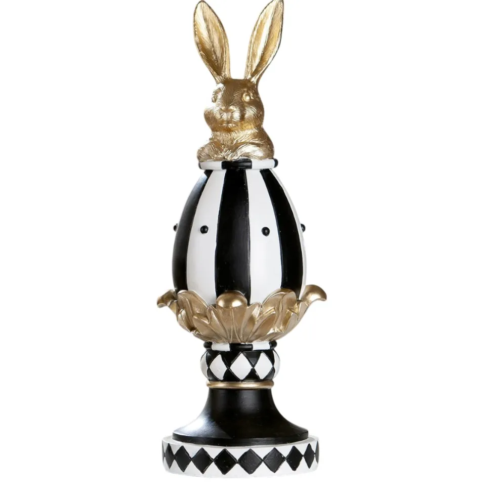 Deko Osterhase im Osterei kariert H 34 cm