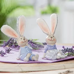 Deko Osterhasen 2er Set Liliane und Lilian H 12 cm