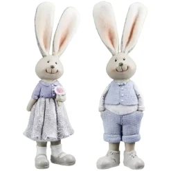 Deko Osterhasen 2er Set Lotte und Lothar H 21 cm