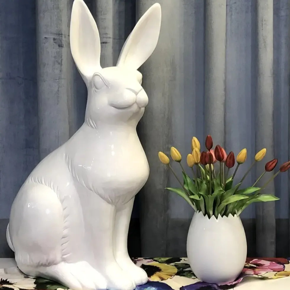 Deko Osterhase weiß groß Frau Schmidt GiftCompany