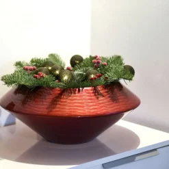 Dekoschale Annica Hochglanz rot gold 42 cm