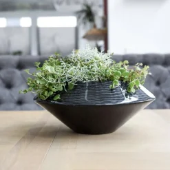 Dekoschale Annica Hochglanz schwarz silber D 42 cm