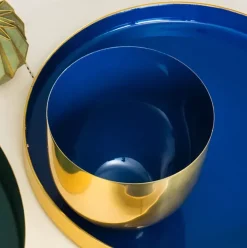 Dekoschale LAYER GiftCompany midnight blue/gold Höhe 8 cm