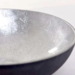 Dekoschale rund anthrazit silber D 32 cm