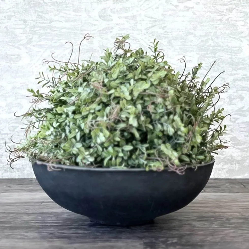 Dekoschale rund anthrazit silber D 32 cm