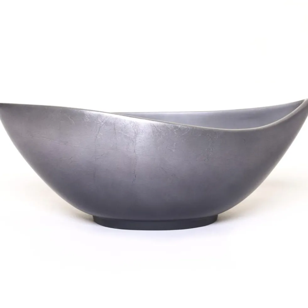 Dekoschale silber anthrazit Seidenmatt Christin B 39 cm