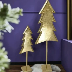 Deko-Tannenbaum Tanne Gold auf Ständer | In 2 Größen