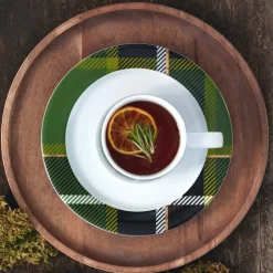 Dessertteller Porzellan ASA tartan grün D 21 cm