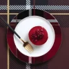 Dessertteller Porzellan Tischset ASA tartan rot Durchesser 21 cm