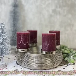 Edelstahl Adventskranz modern Palermo silber Durchmesser 32 cm