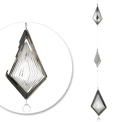 Edelstahl Windspiel Crystal Diamonds Casablanca Länge 120 cm