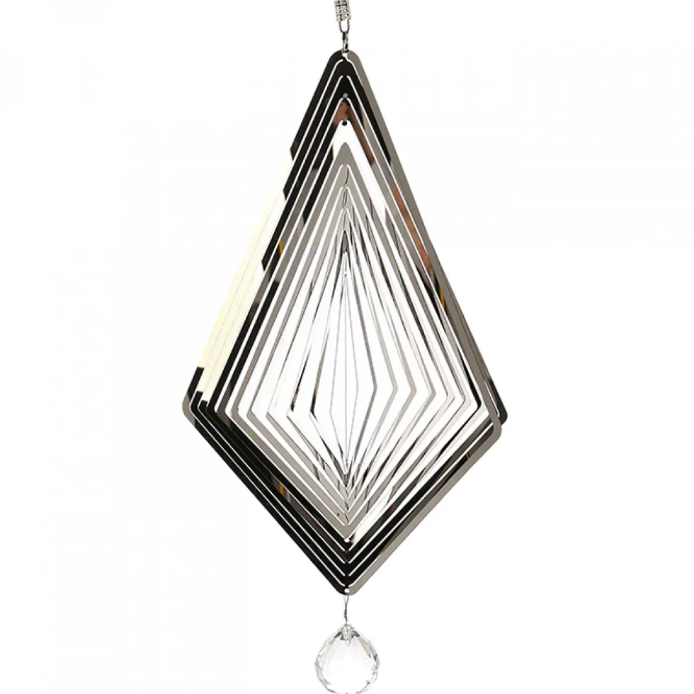 Edelstahl Windspiel Crystal Diamonds Casablanca Länge 120 cm