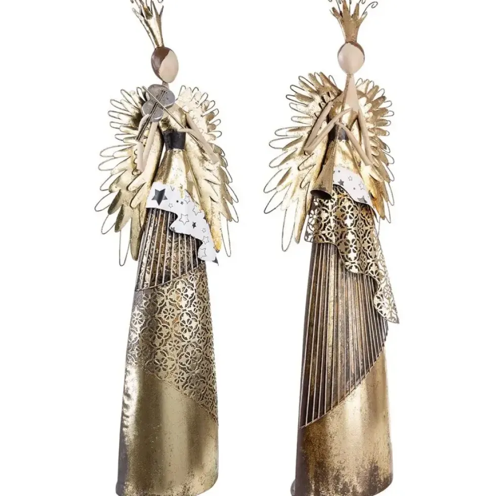 Edle Deko-Engel Musizia / Musikus in Gold | 72 cm
