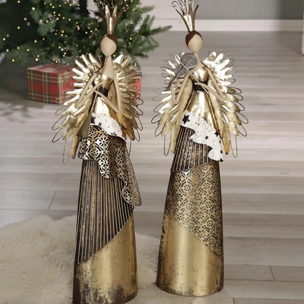 Edle Deko-Engel Musizia / Musikus in Gold | 72 cm