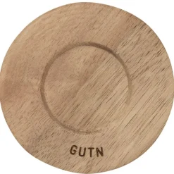 Eierbecher Porzellan weiß Räder mit Holzteller GUTN H 3,5 cm