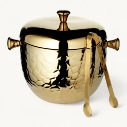 Eiswürfelbehälter mit Deckel Edelstahl gold RICO Edzard H 21 cm