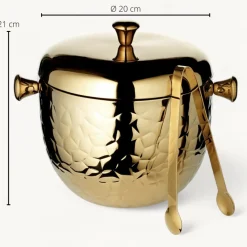 Eiswürfelbehälter mit Deckel Edelstahl gold RICO Edzard H 21 cm