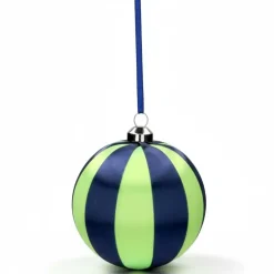 12er Set Weihnachtskugeln dunkelblau neongrün Chinois 8 cm