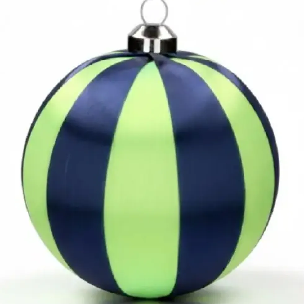 12er Set Weihnachtskugeln dunkelblau neongrün Chinois 8 cm