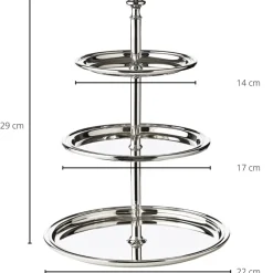 Etagere 3 stufig silber Faden Edzard Höhe 30 cm