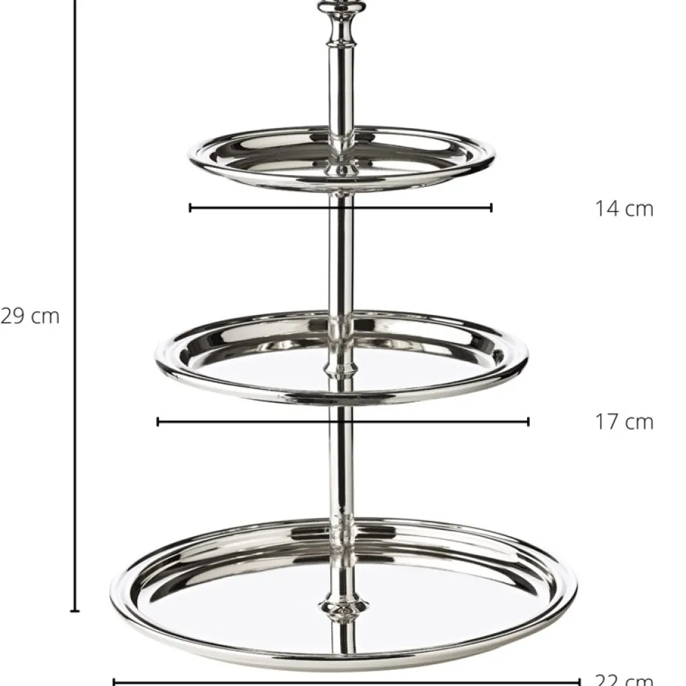 Etagere 3 stufig silber Faden Edzard Höhe 30 cm
