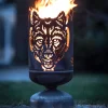 Feuerkorb groß Wolf aus Stahl Höhe 60 cm