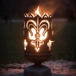 Feuerkorb mit Motiv groß LILIE H 60 cm
