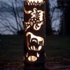 Feuertonne groß Halloween HEXE aus Stahl Höhe 100 cm