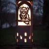 Feuertonne mit Motiv groß EULENTURM aus Stahl H 100 cm