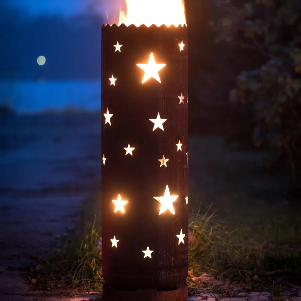 Feuertonne mit Motiv XXL STERNE Höhe 100 cm