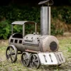 Feuertonne Terrassenofen aus Stahl Lokomotive