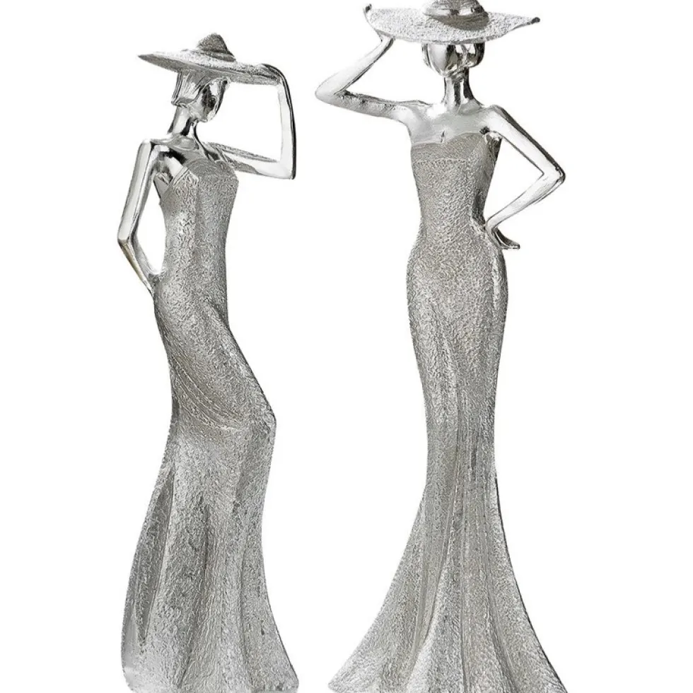 Figuren Lady Diva mit Hut 2er Set Höhe 30 cm
