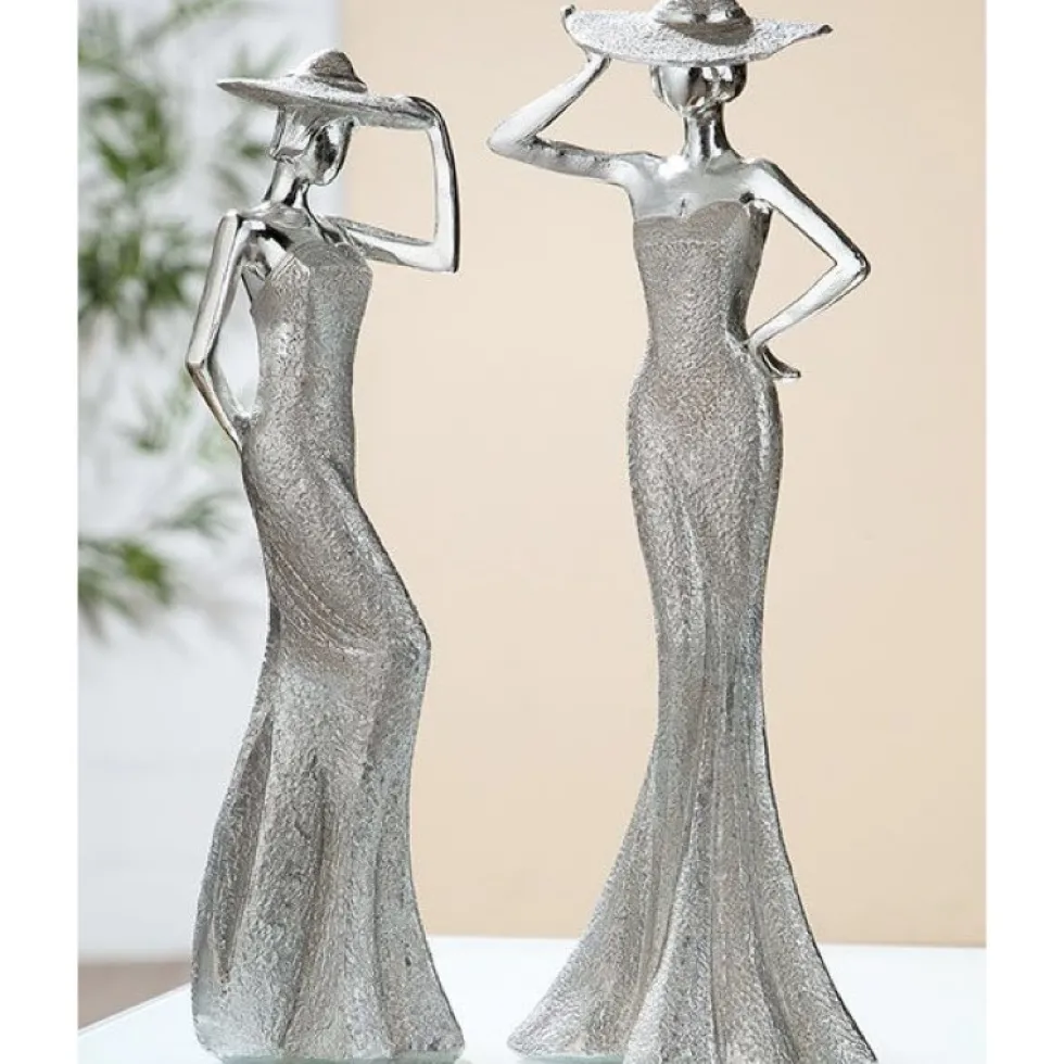 Figuren Lady Diva mit Hut 2er Set Höhe 30 cm