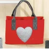Filztasche Glitzerherz Casablanca Höhe 26 cm rot