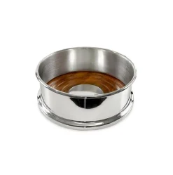 Flaschenuntersetzer silber mit Holzboden DERBY