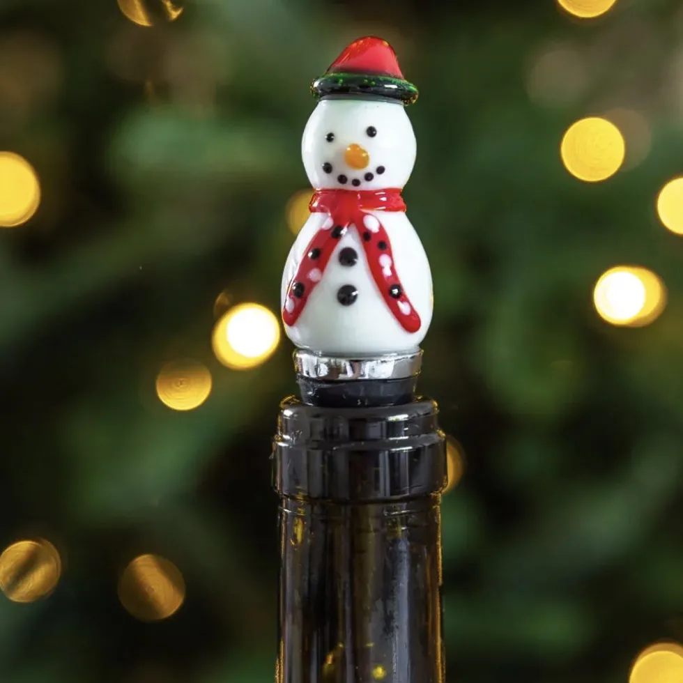 Flaschenverschluss Schneemann Edzard Muranoglas-Art