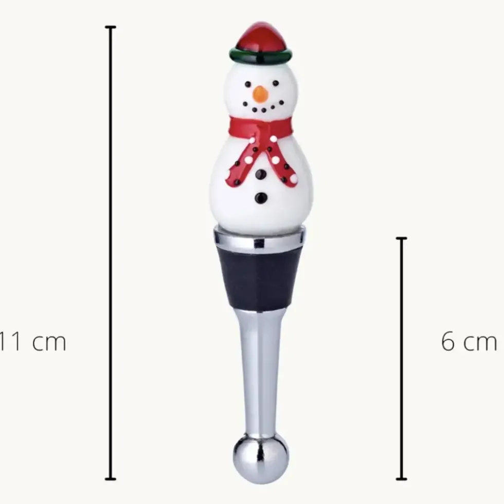 Flaschenverschluss Schneemann Edzard Muranoglas-Art