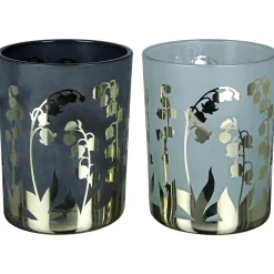 Frühlingsdeko Windlicht Glas Glockeblume Casablanca